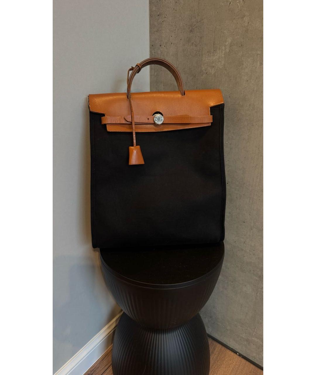 HERMES Черная тканевая сумка через плечо, фото 9