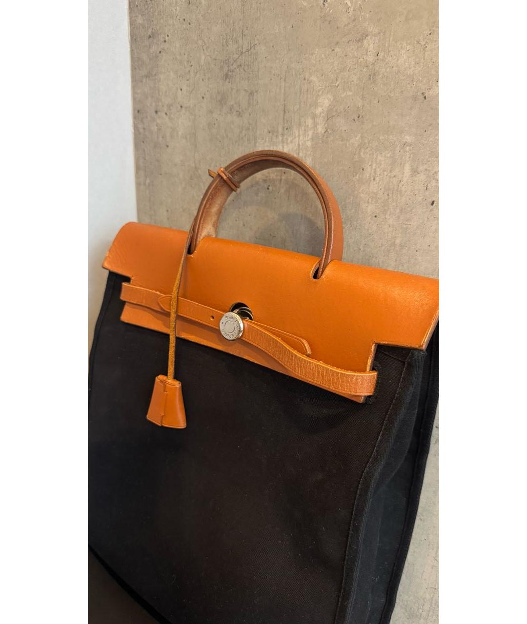 HERMES Черная тканевая сумка через плечо, фото 8