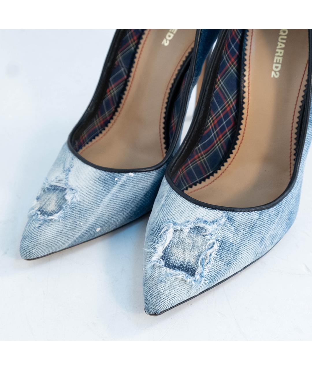 DSQUARED2 Голубые текстильные туфли, фото 3