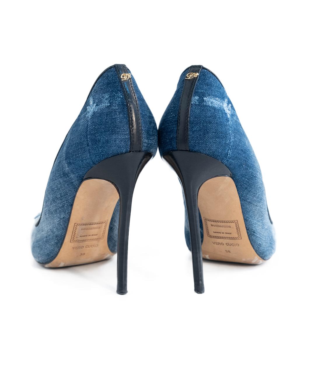 DSQUARED2 Голубые текстильные туфли, фото 5