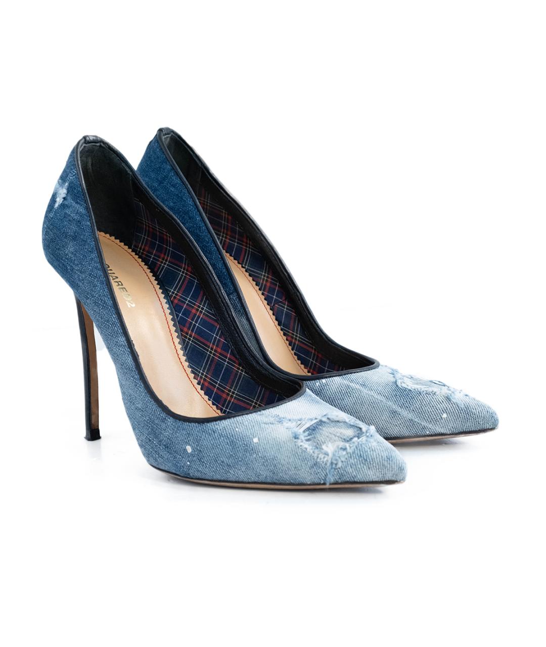 DSQUARED2 Голубые текстильные туфли, фото 2