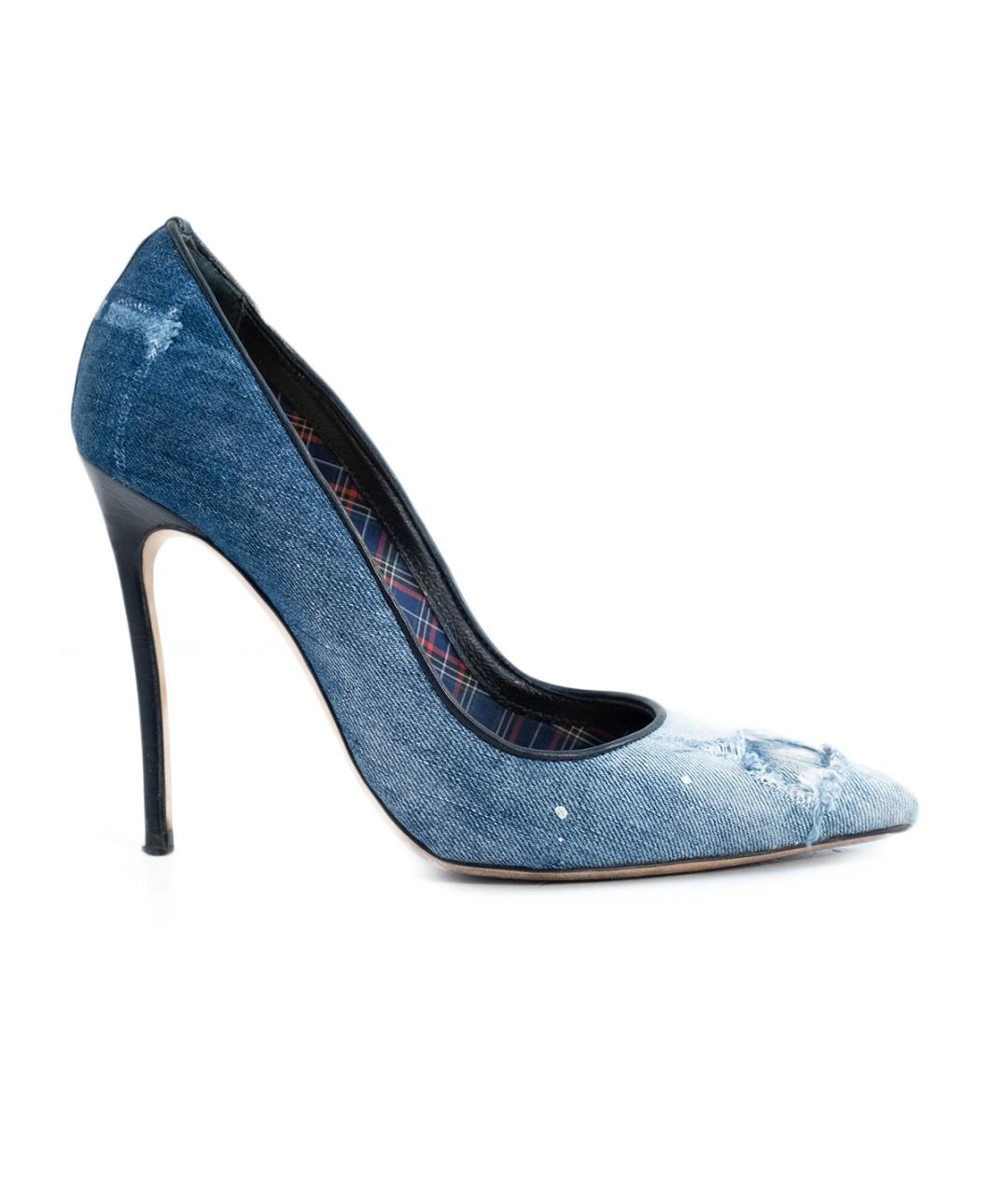 DSQUARED2 Голубые текстильные туфли, фото 6