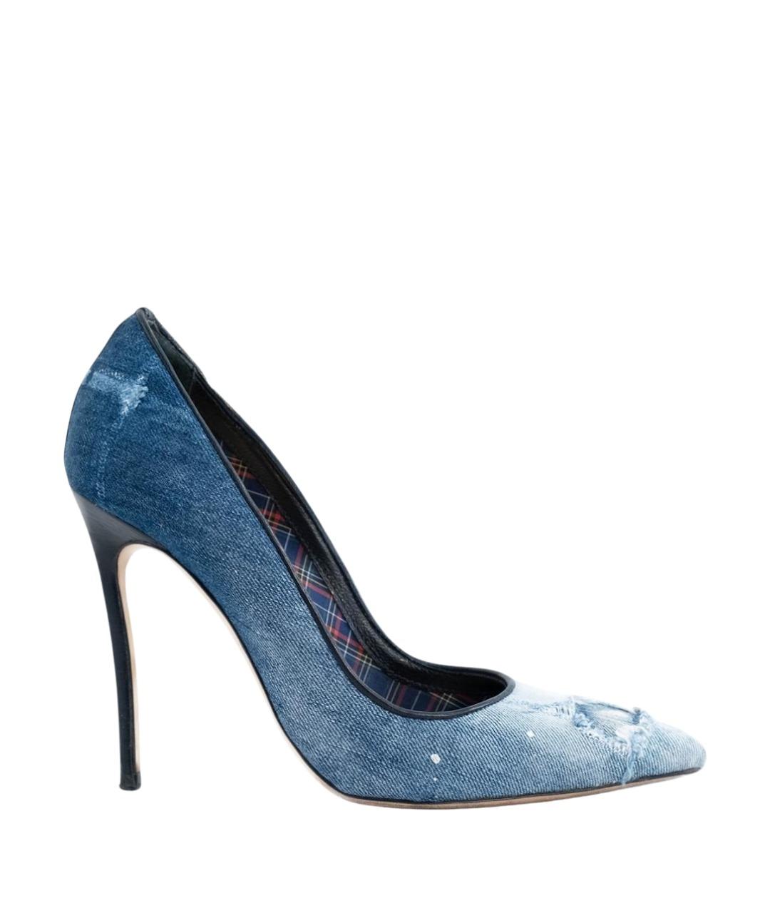 DSQUARED2 Голубые текстильные туфли, фото 1