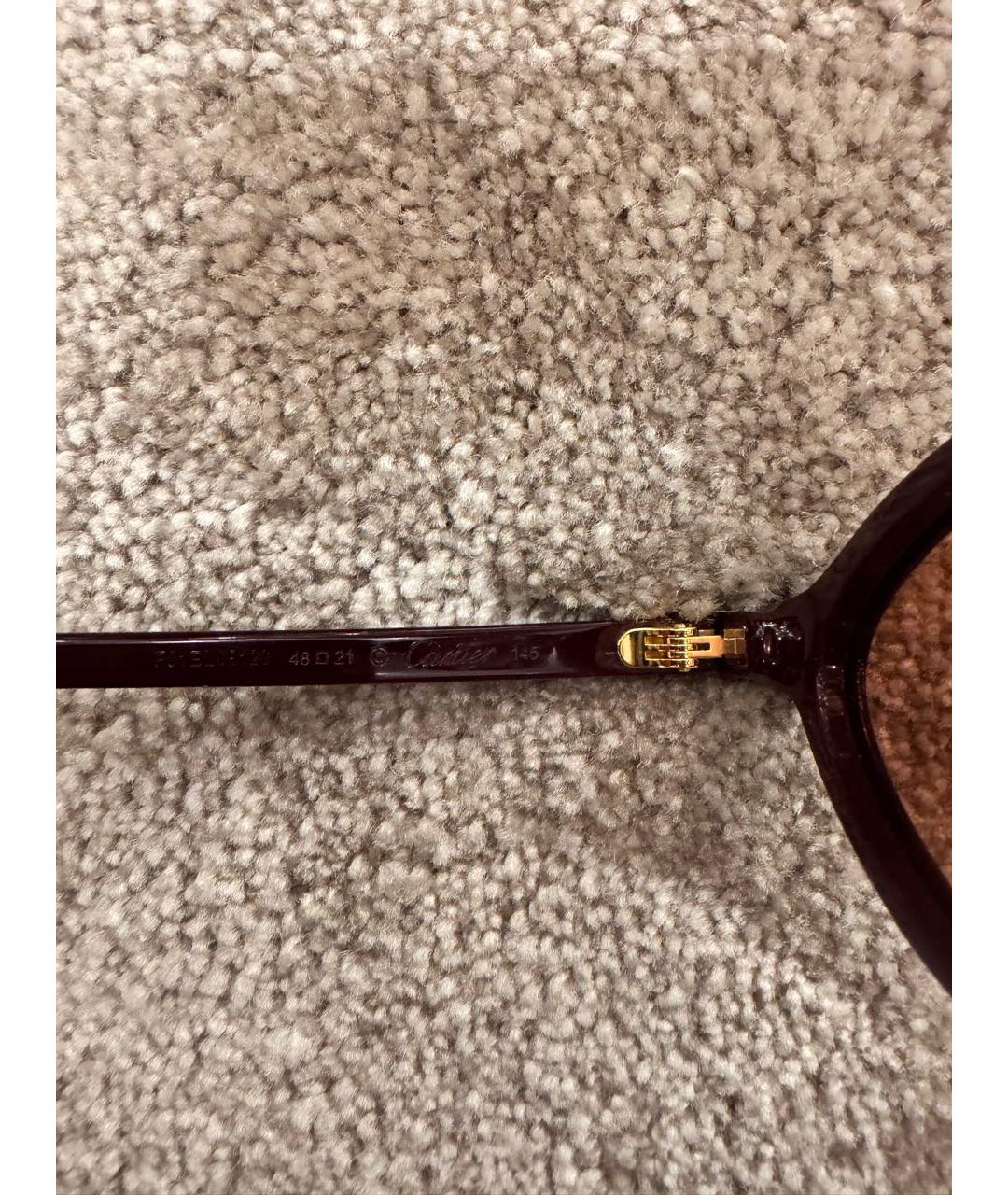 CARTIER Бордовые пластиковые солнцезащитные очки, фото 4