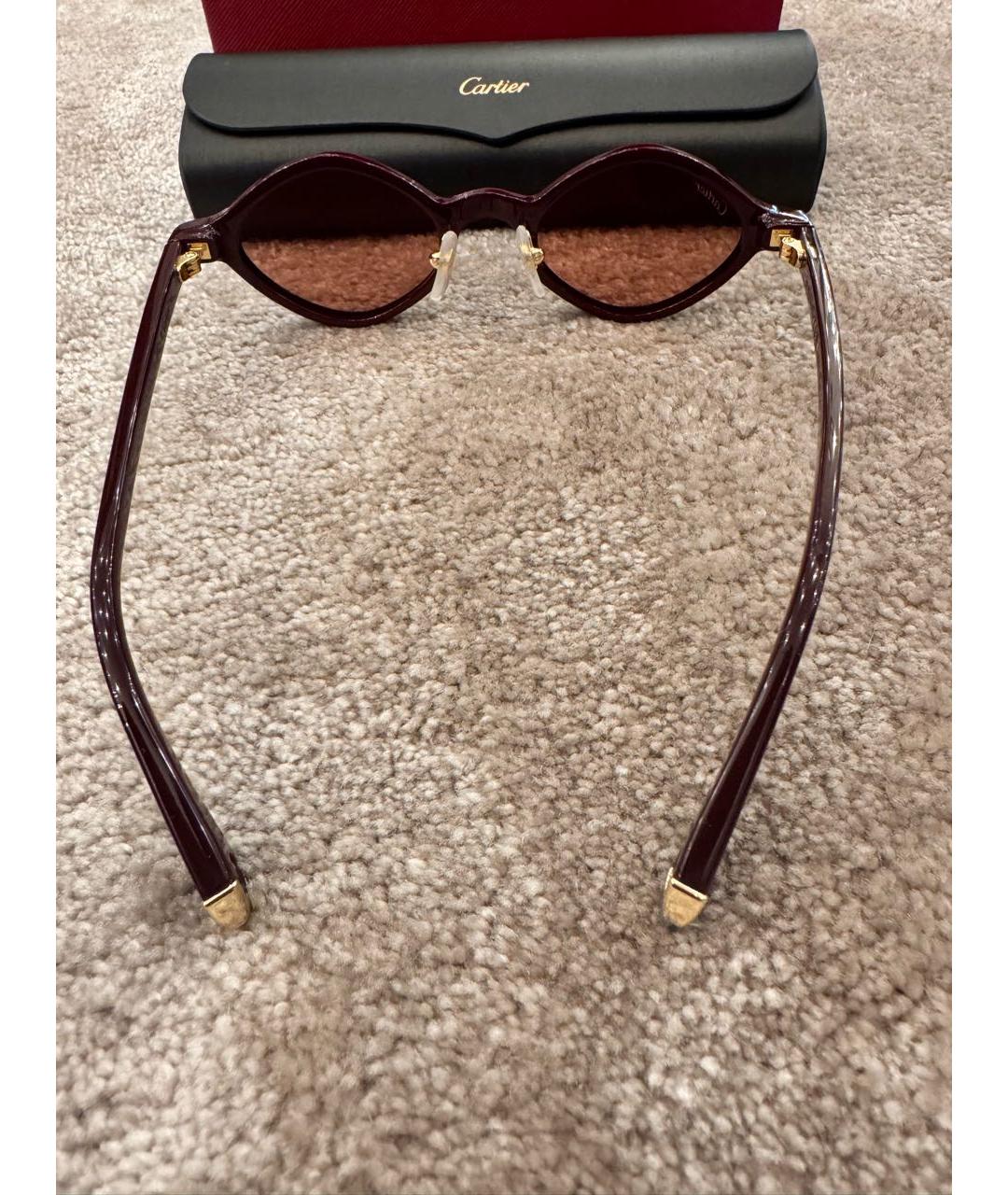 CARTIER Бордовые пластиковые солнцезащитные очки, фото 3