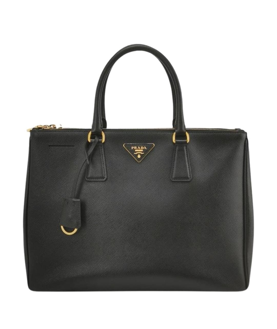 PRADA Черная кожаная сумка с короткими ручками, фото 1