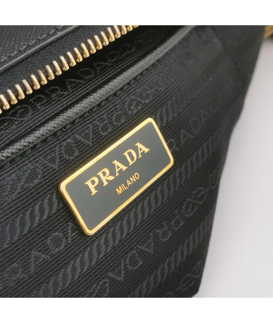 PRADA Черная кожаная сумка с короткими ручками, фото 7