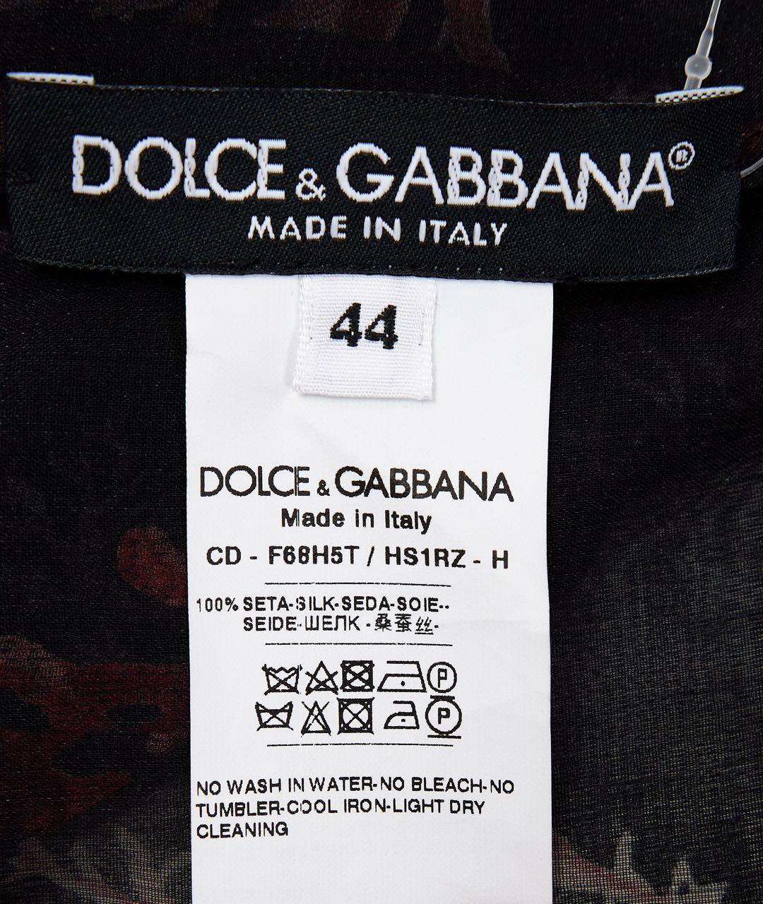 DOLCE&GABBANA Черная шелковая блузы, фото 3