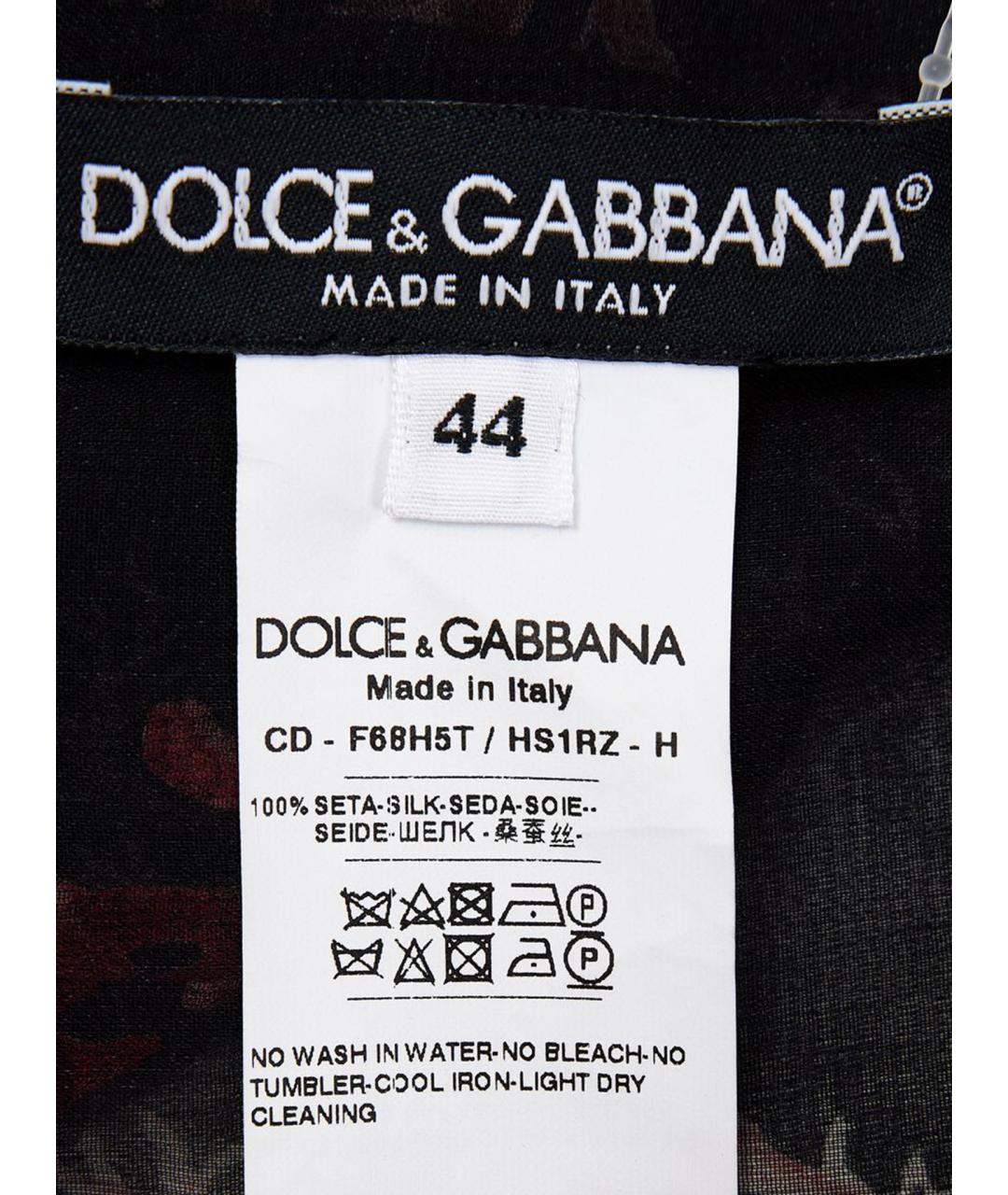 DOLCE&GABBANA Черная шелковая блузы, фото 7