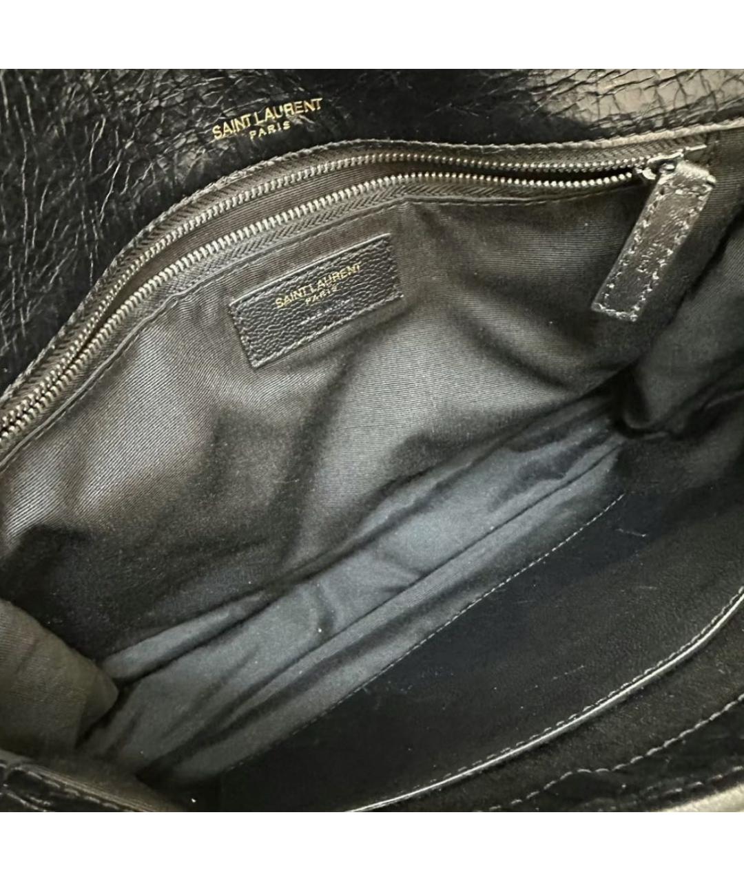 SAINT LAURENT Черная кожаная сумка через плечо, фото 5