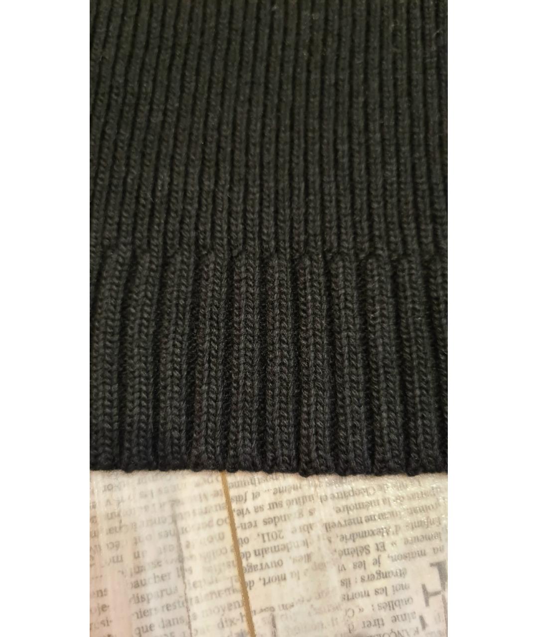 STONE ISLAND Черный шерстяной шарф, фото 5