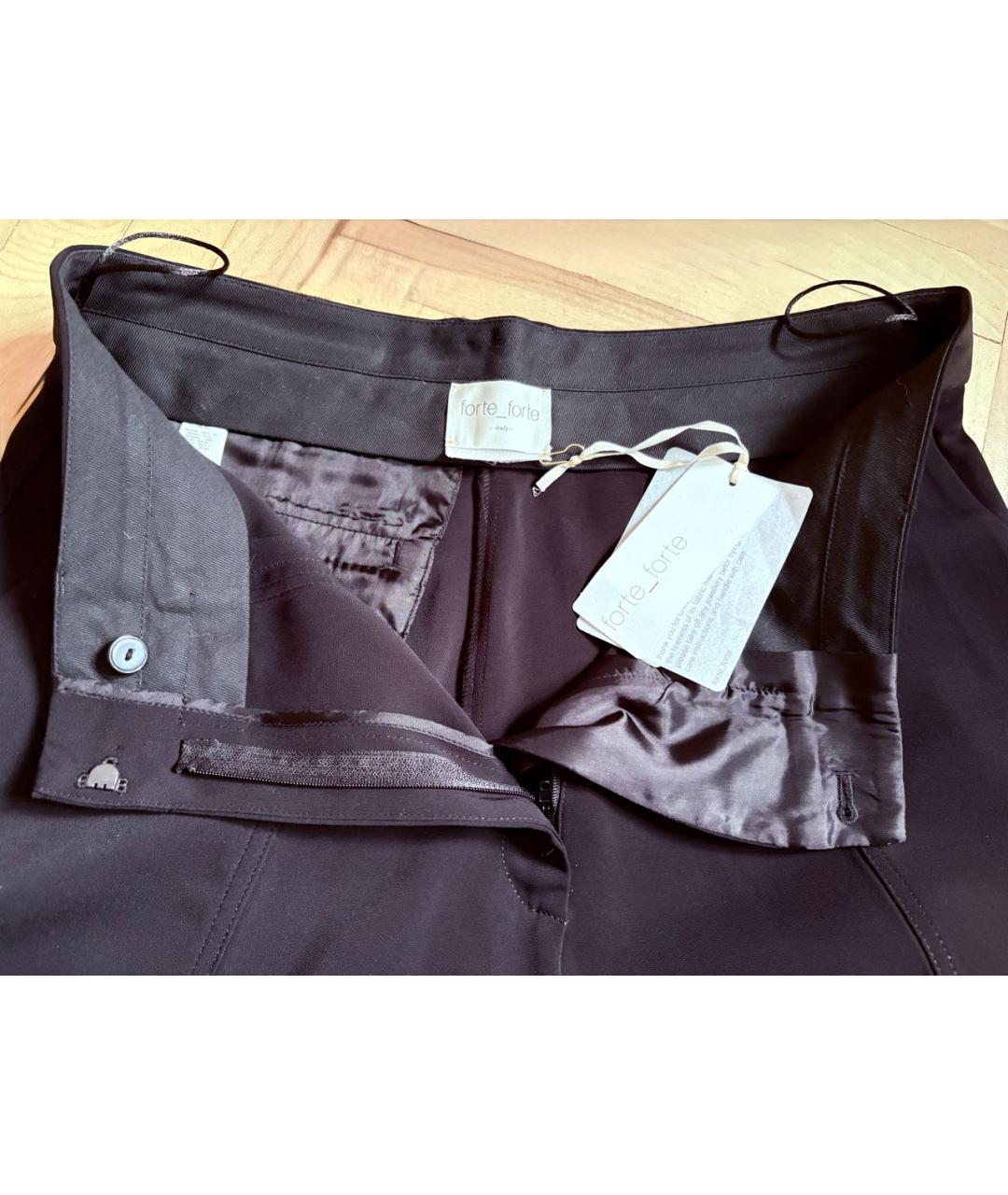 FORTE FORTE Черные вискозные брюки широкие, фото 4