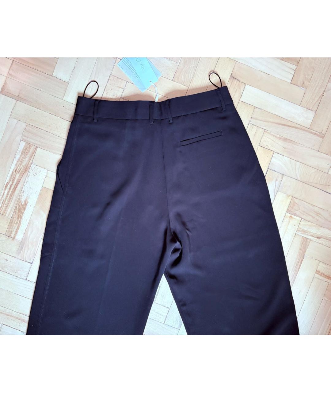 FORTE FORTE Черные вискозные брюки широкие, фото 3