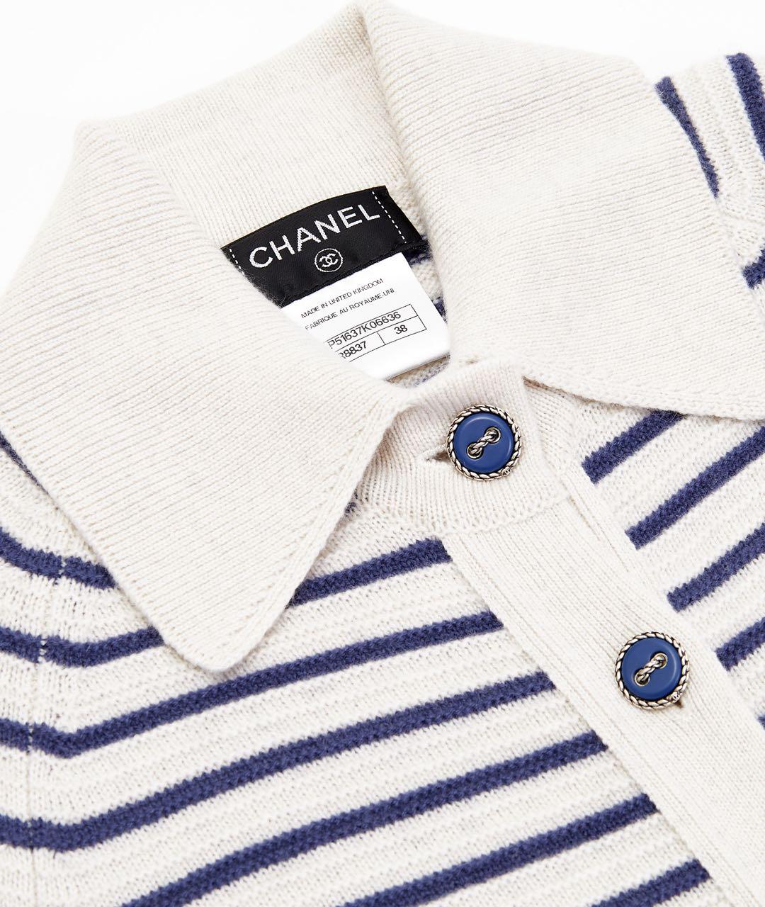 CHANEL Белое кашемировое повседневное платье, фото 3