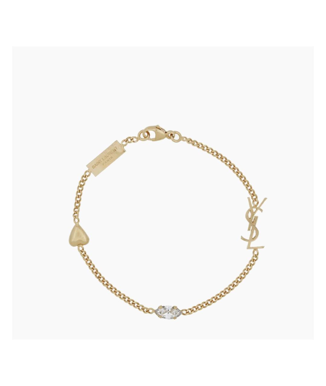 SAINT LAURENT Золотой латунный браслет, фото 1