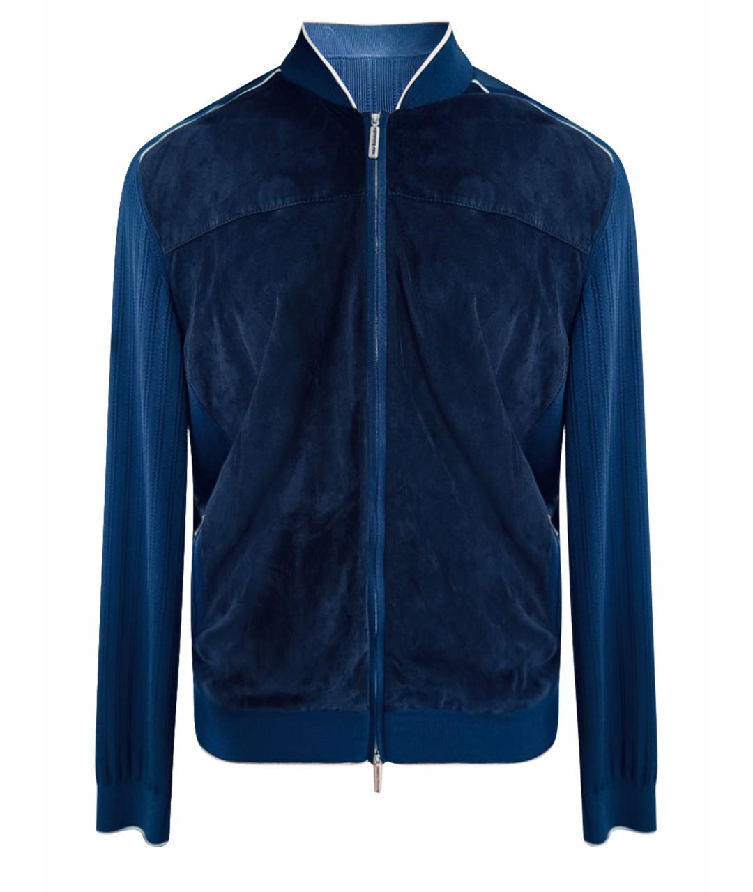 STEFANO RICCI Темно-синяя замшевая куртка, фото 1