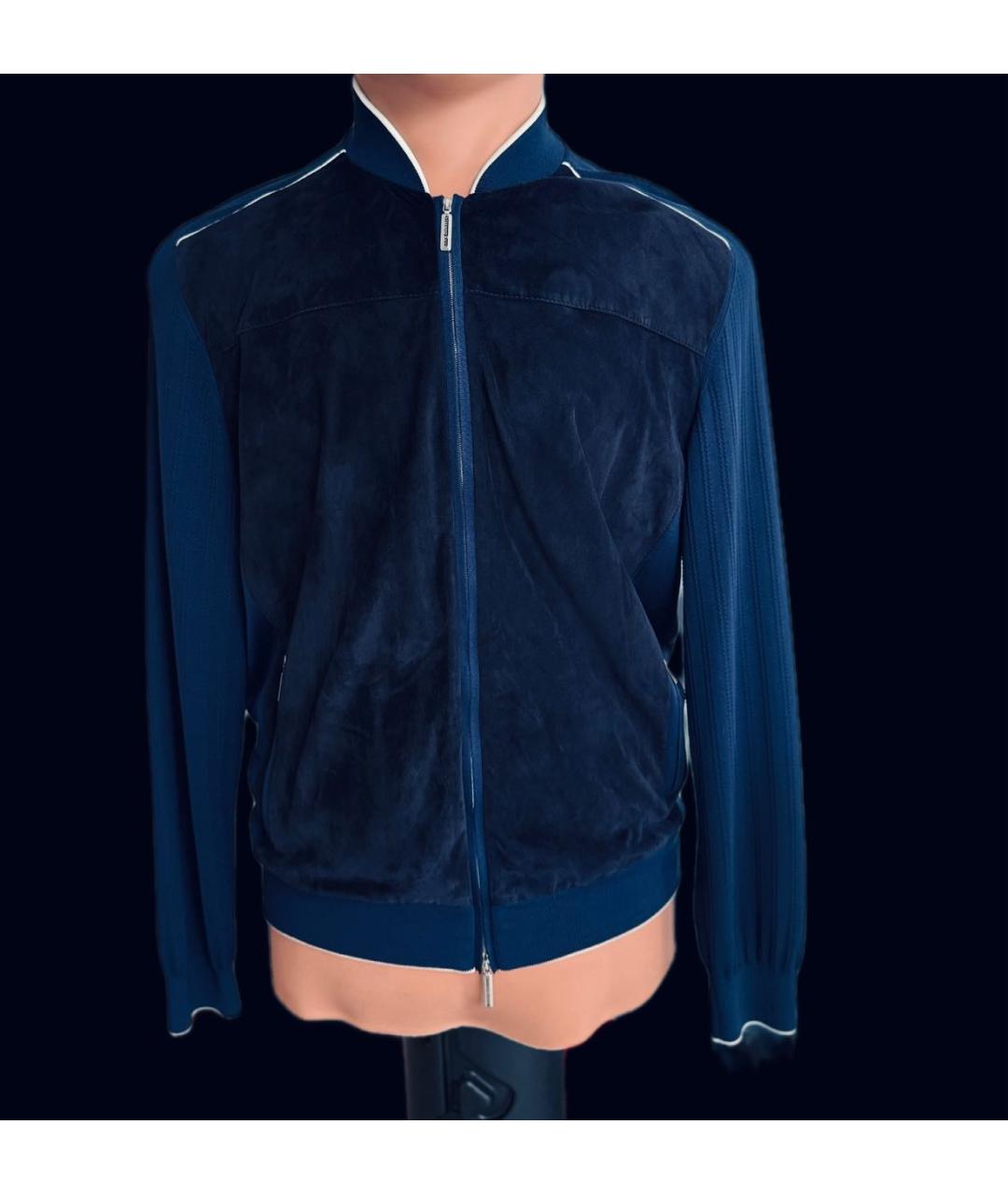 STEFANO RICCI Темно-синяя замшевая куртка, фото 5