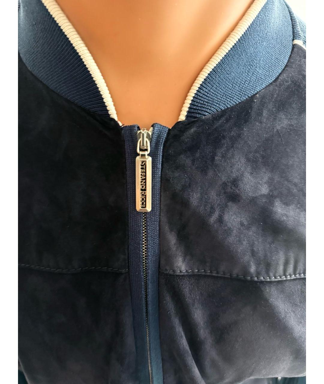 STEFANO RICCI Темно-синяя замшевая куртка, фото 4