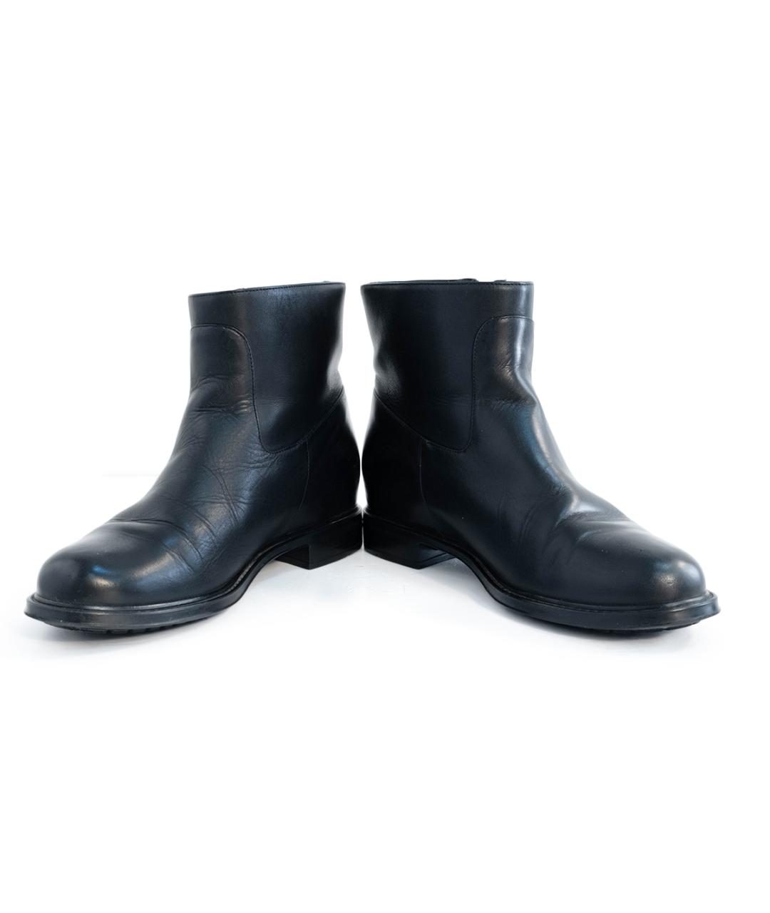 FERRAGAMO Черные кожаные полусапоги, фото 4