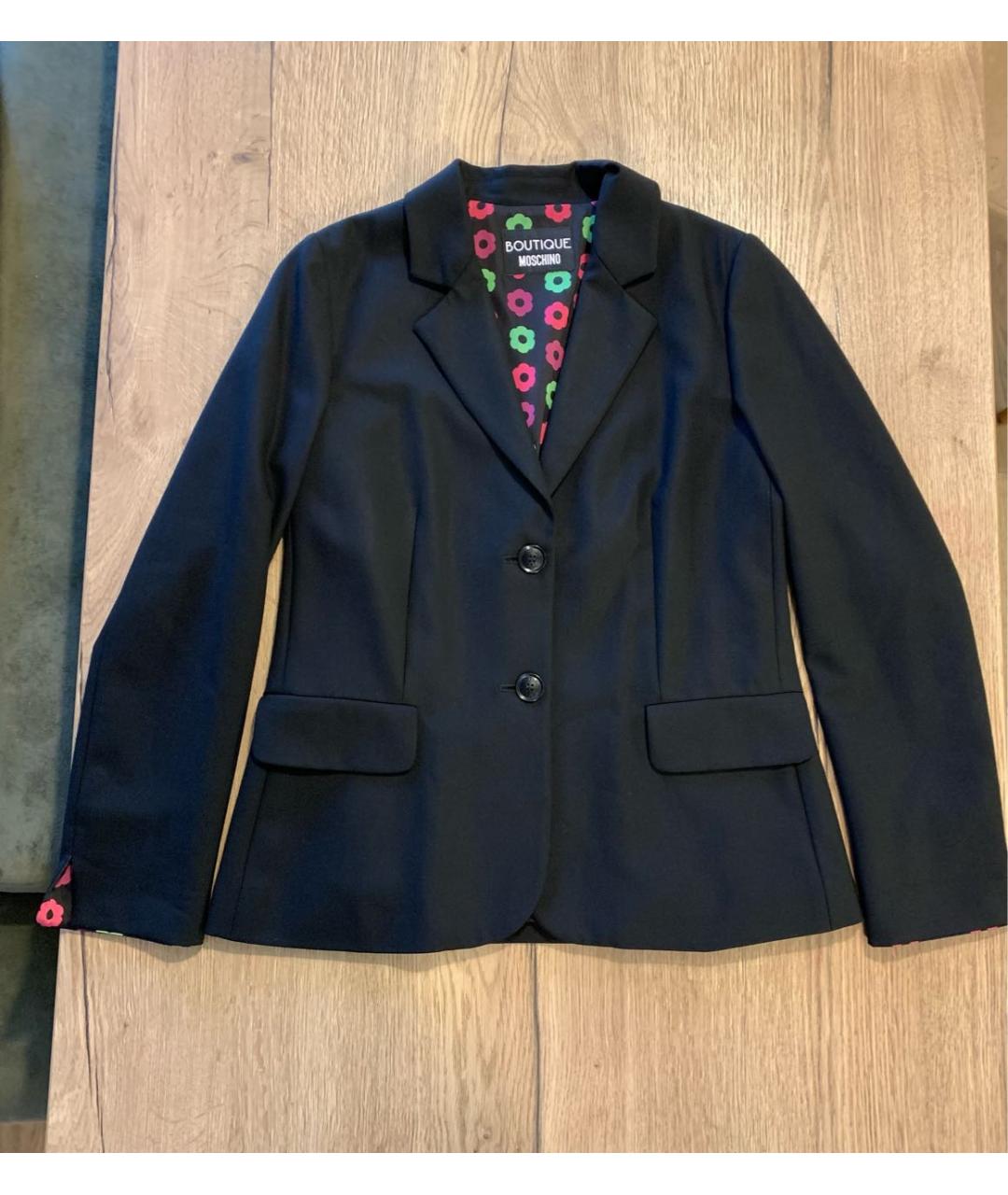 BOUTIQUE MOSCHINO Черный шерстяной жакет/пиджак, фото 9