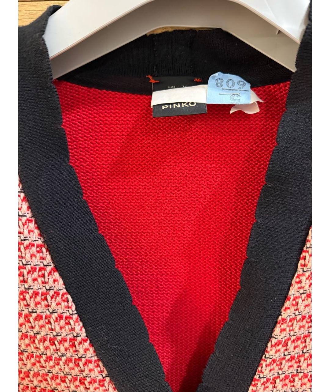 PINKO Красный полиэстеровый кардиган, фото 3