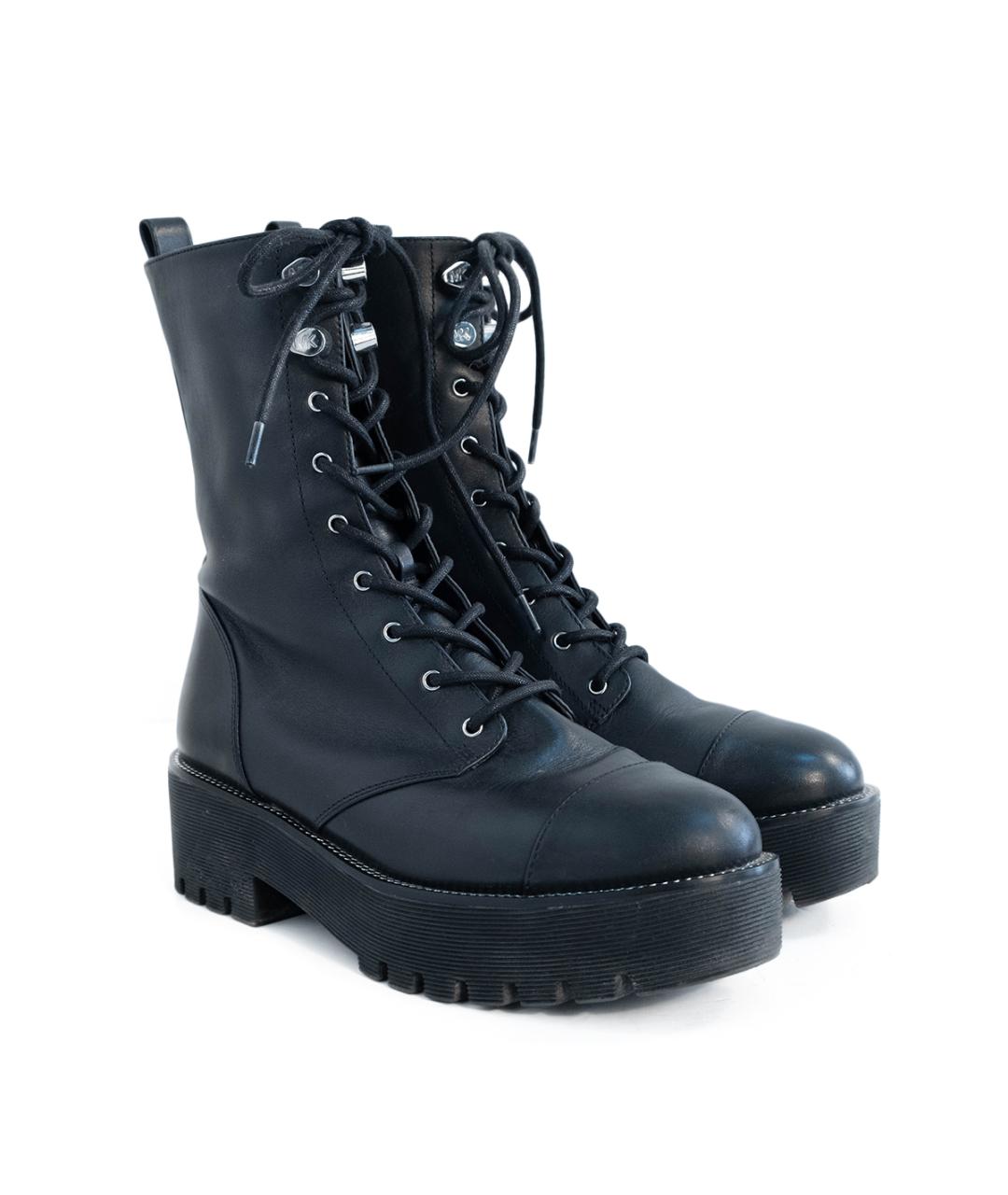 MICHAEL KORS Черные кожаные ботинки, фото 2