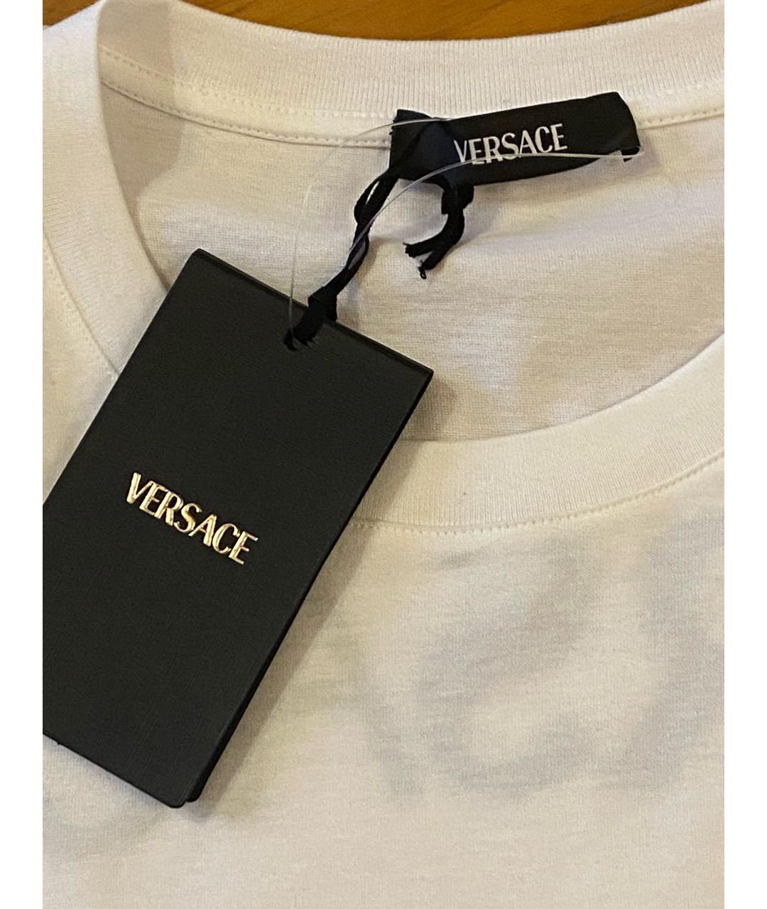 VERSACE Белая хлопковая футболка, фото 3