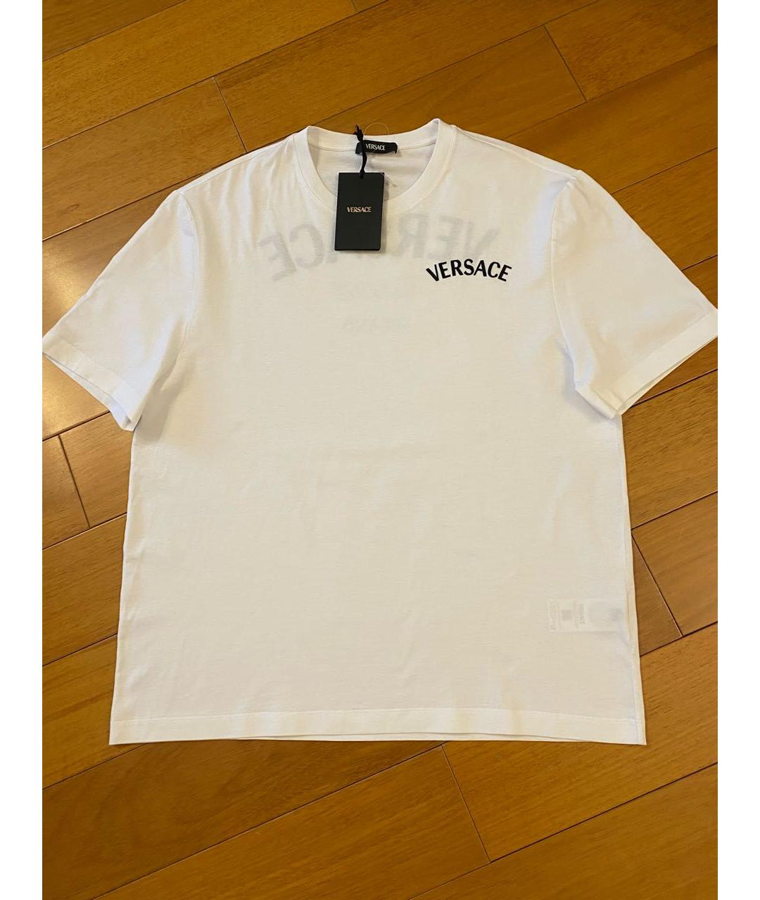 VERSACE Белая хлопковая футболка, фото 8