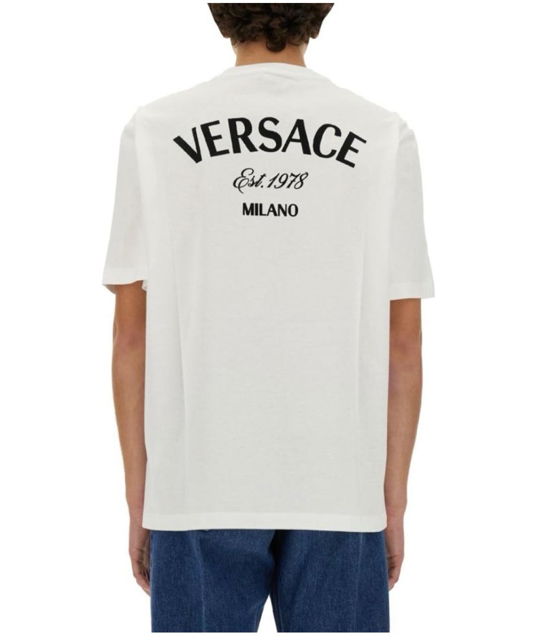 VERSACE Белая хлопковая футболка, фото 5