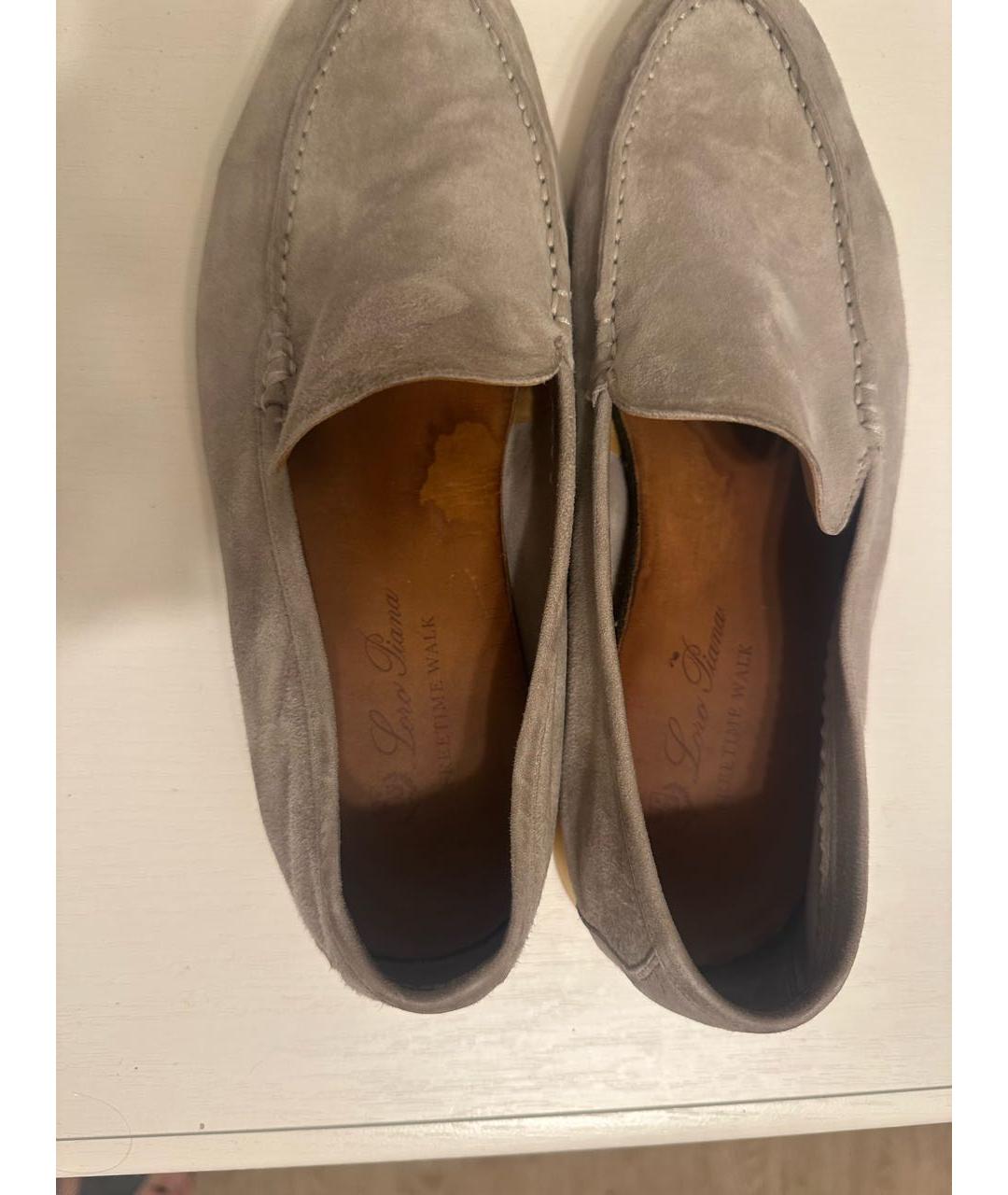 LORO PIANA Бежевые нубуковые лоферы, фото 3