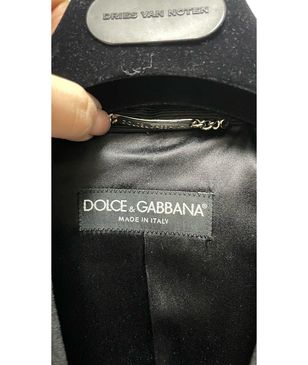 DOLCE&GABBANA Черный бархатный жакет/пиджак, фото 3