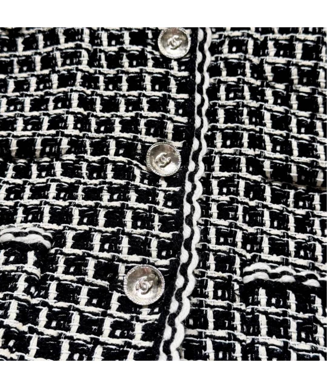 CHANEL Черный твидовый жакет/пиджак, фото 2