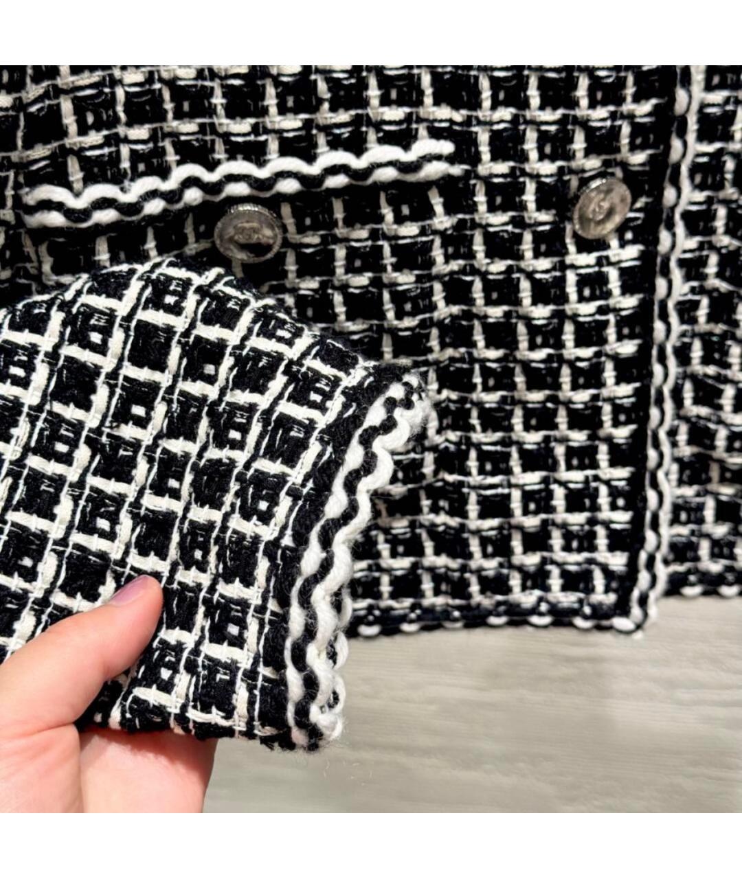 CHANEL Черный твидовый жакет/пиджак, фото 4