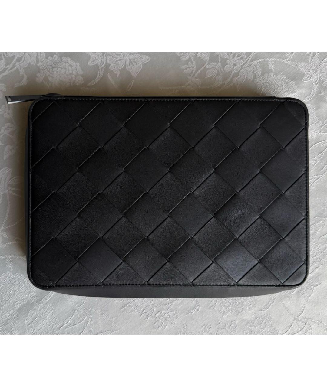BOTTEGA VENETA Черная кожаная папка для документов, фото 5