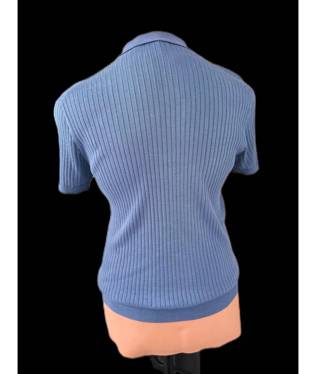 ZILLI Синее хлопковое поло с коротким рукавом, фото 2