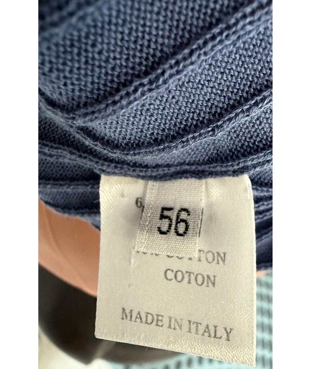 ZILLI Синее хлопковое поло с коротким рукавом, фото 4