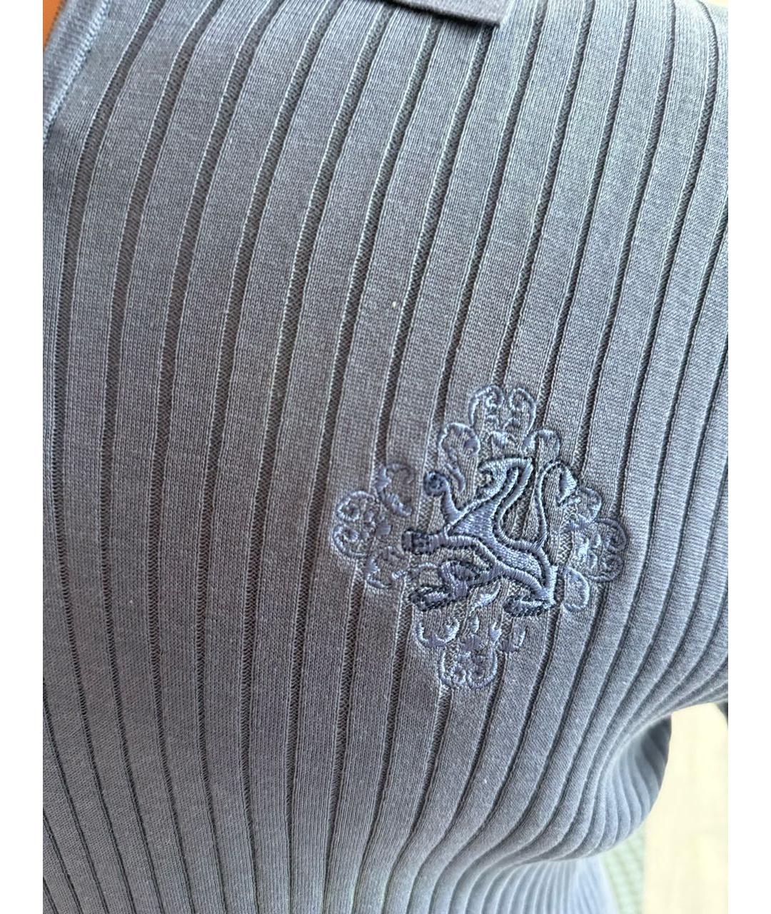 ZILLI Синее хлопковое поло с коротким рукавом, фото 3