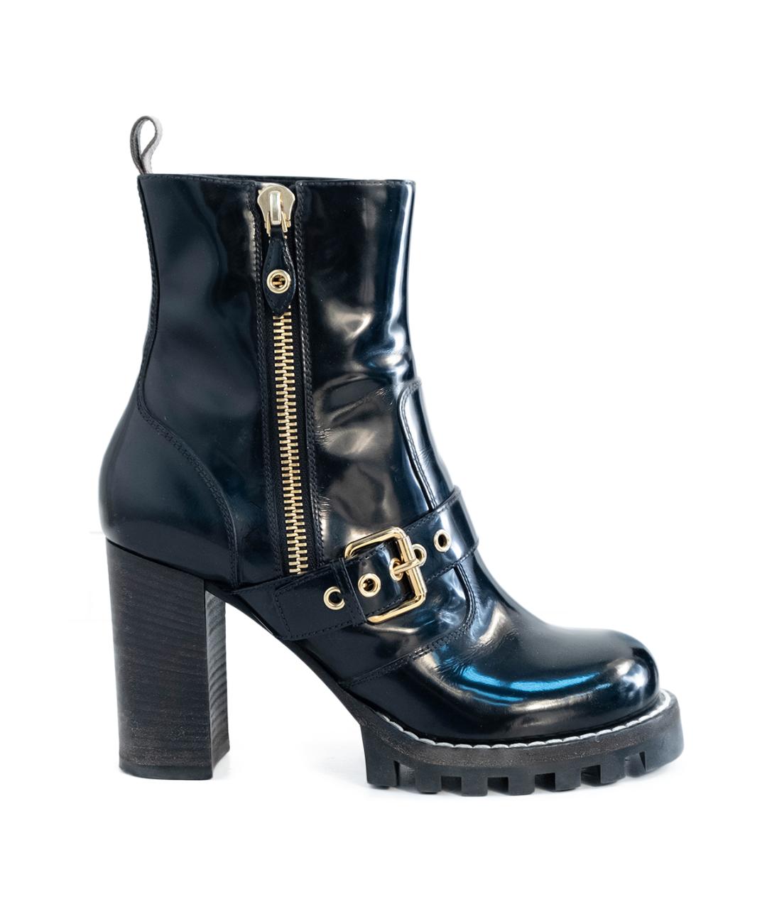 LOUIS VUITTON Черные кожаные ботильоны, фото 6