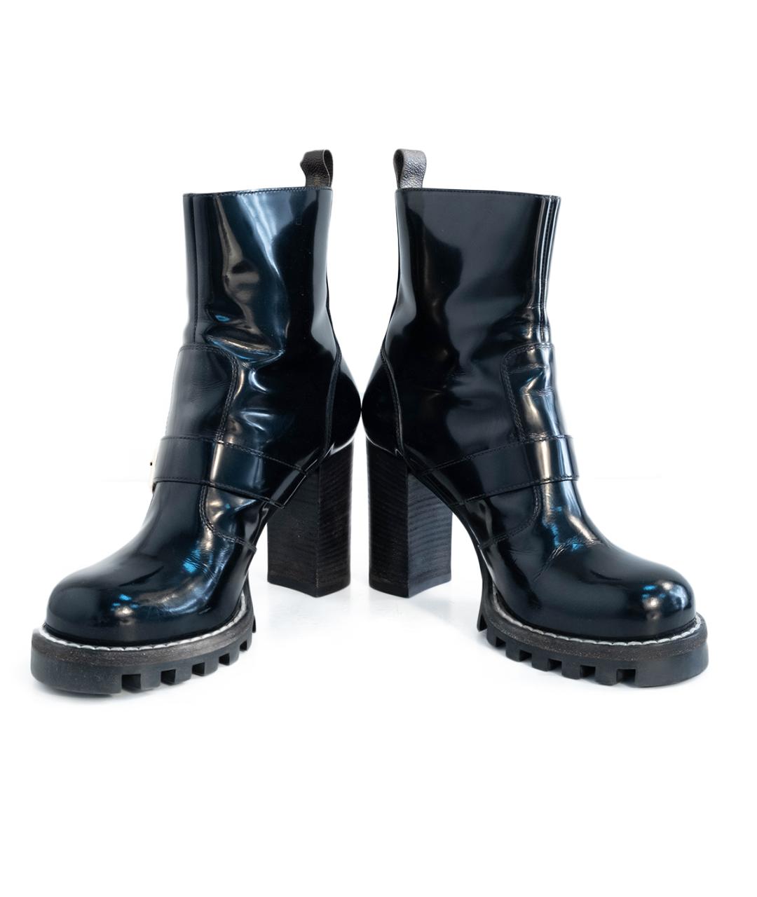 LOUIS VUITTON Черные кожаные ботильоны, фото 4