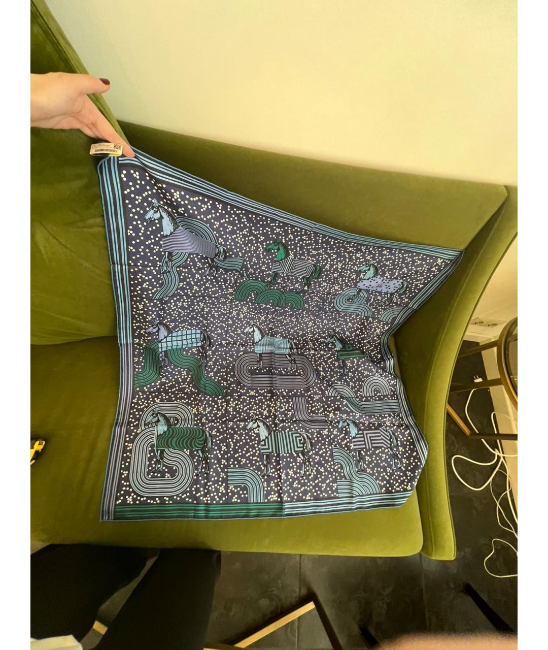 HERMES Мульти шелковый платок, фото 4