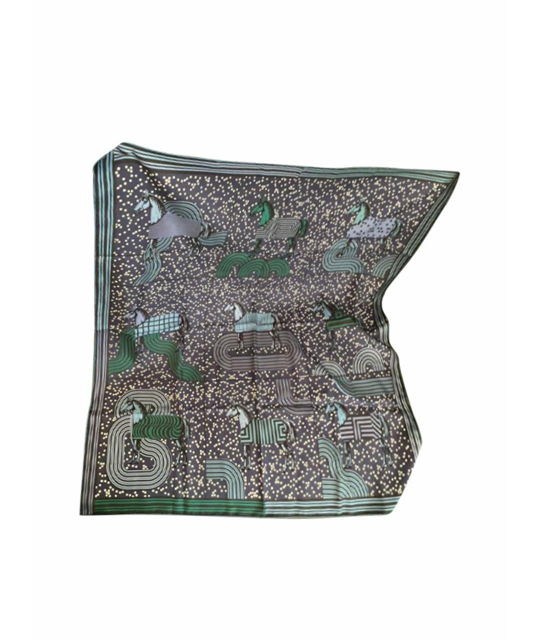 HERMES Мульти шелковый платок, фото 1