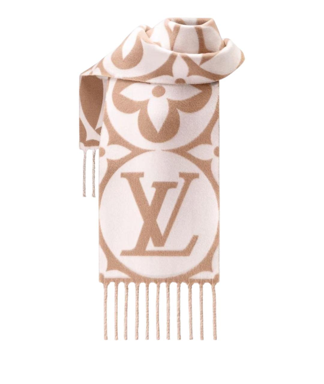 LOUIS VUITTON Бежевый шерстяной шарф, фото 1