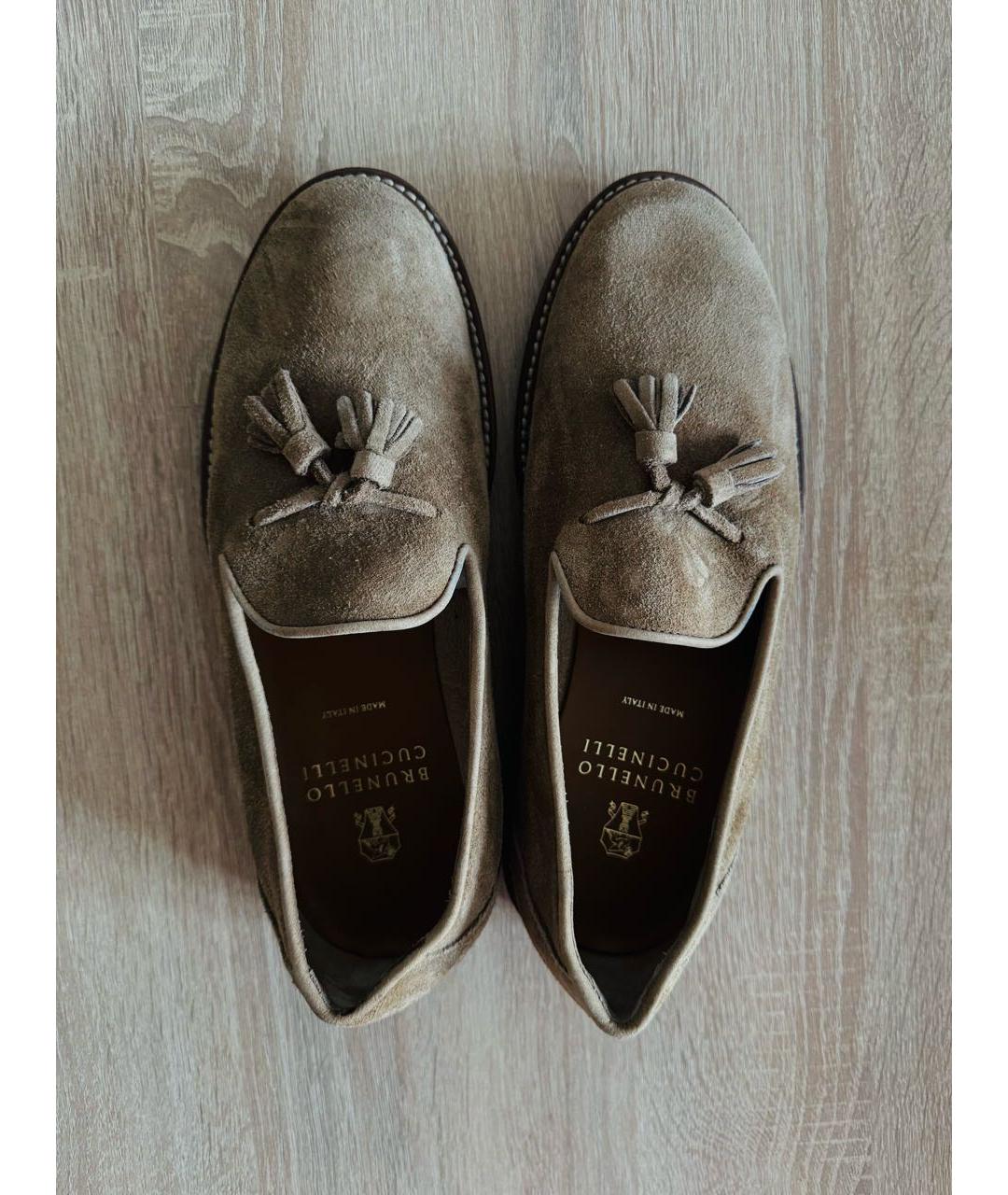 BRUNELLO CUCINELLI Коричневые замшевые лоферы, фото 3