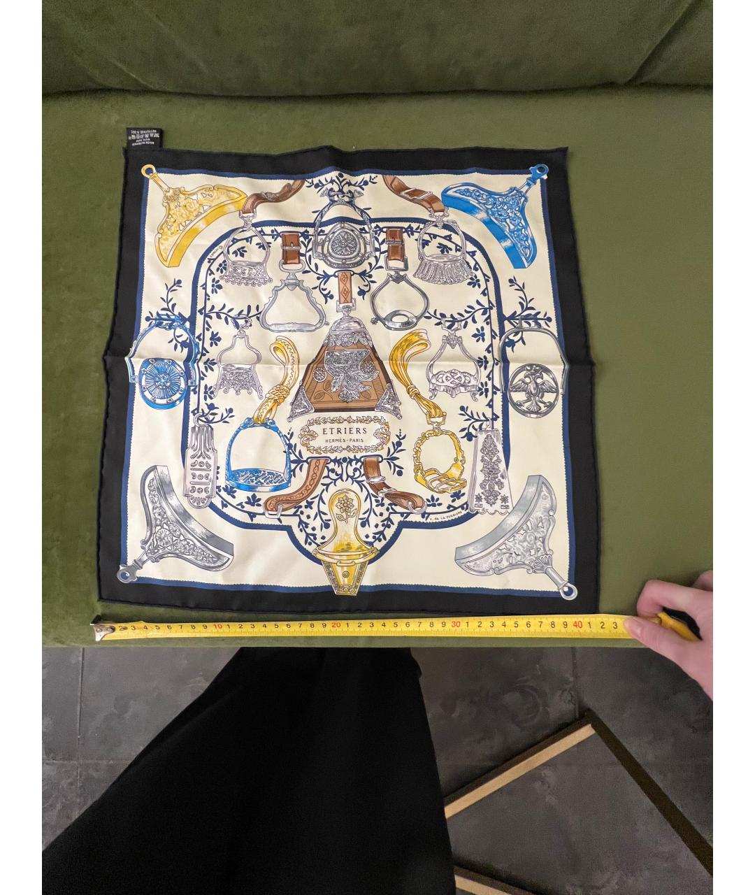 HERMES Мульти шелковый платок, фото 5