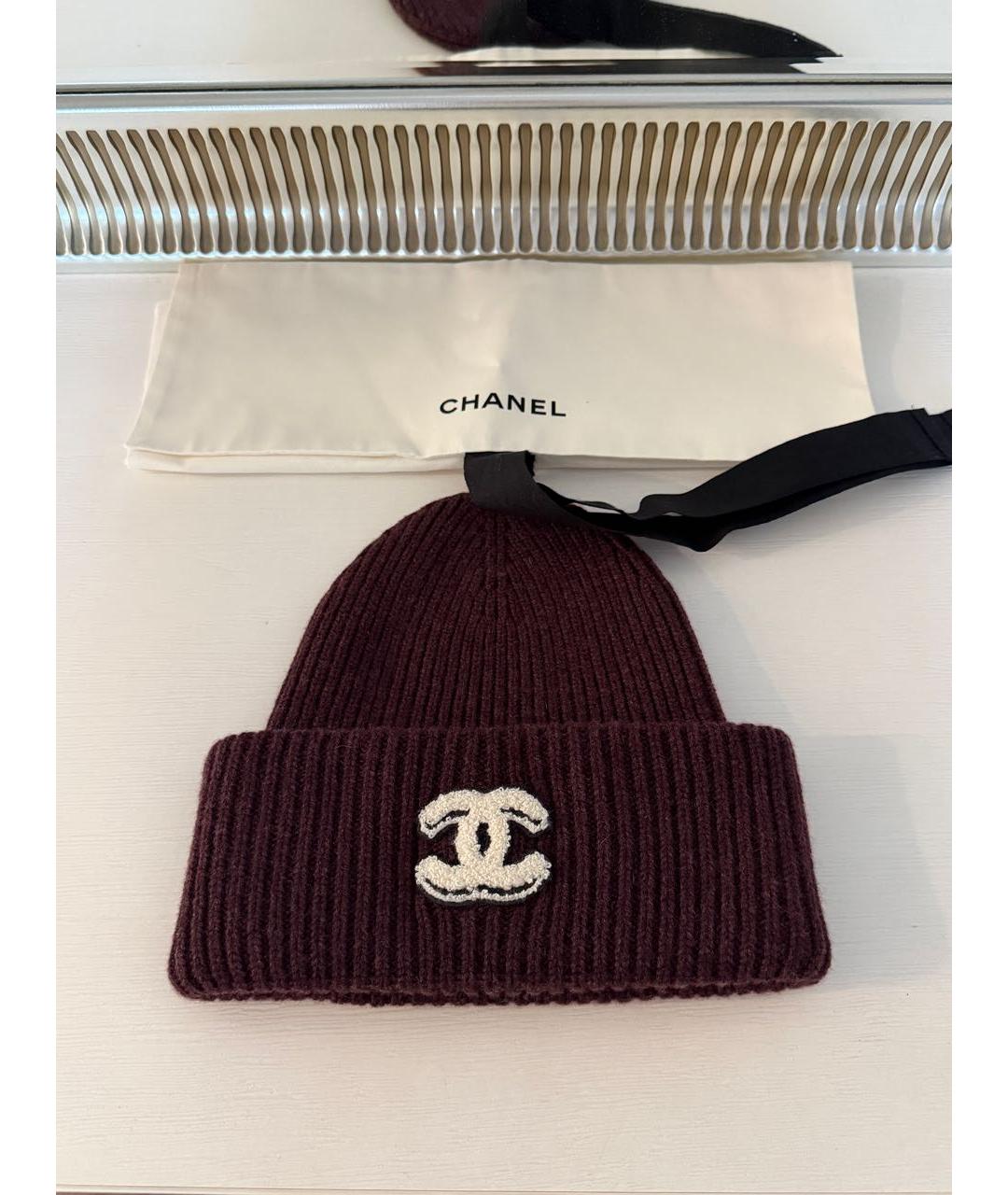 CHANEL Коричневая шерстяная шапка, фото 4