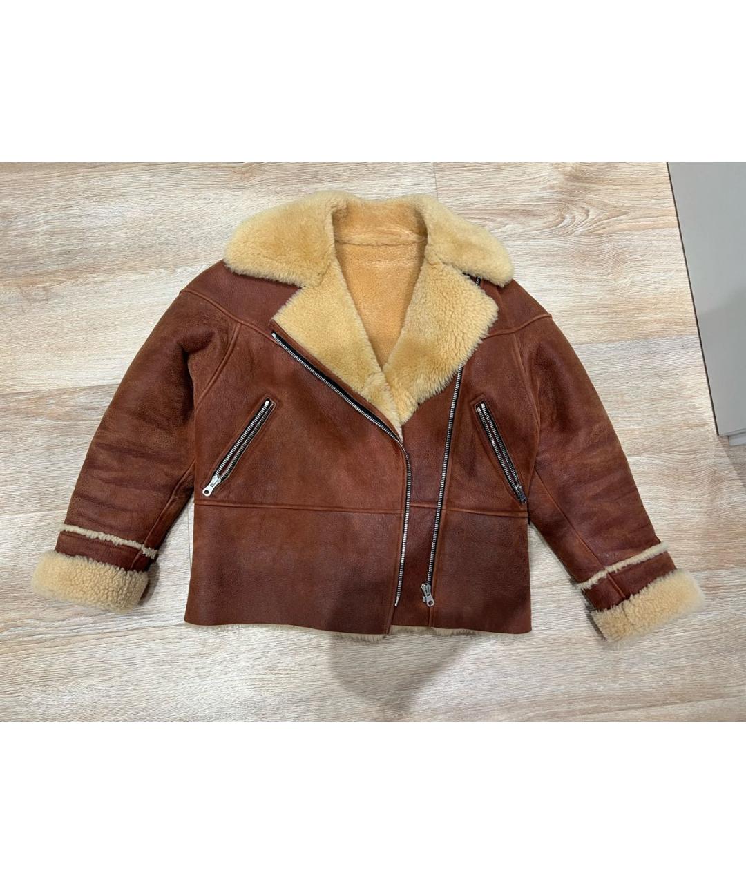 SANDRO Коричневая замшевая дубленка, фото 4