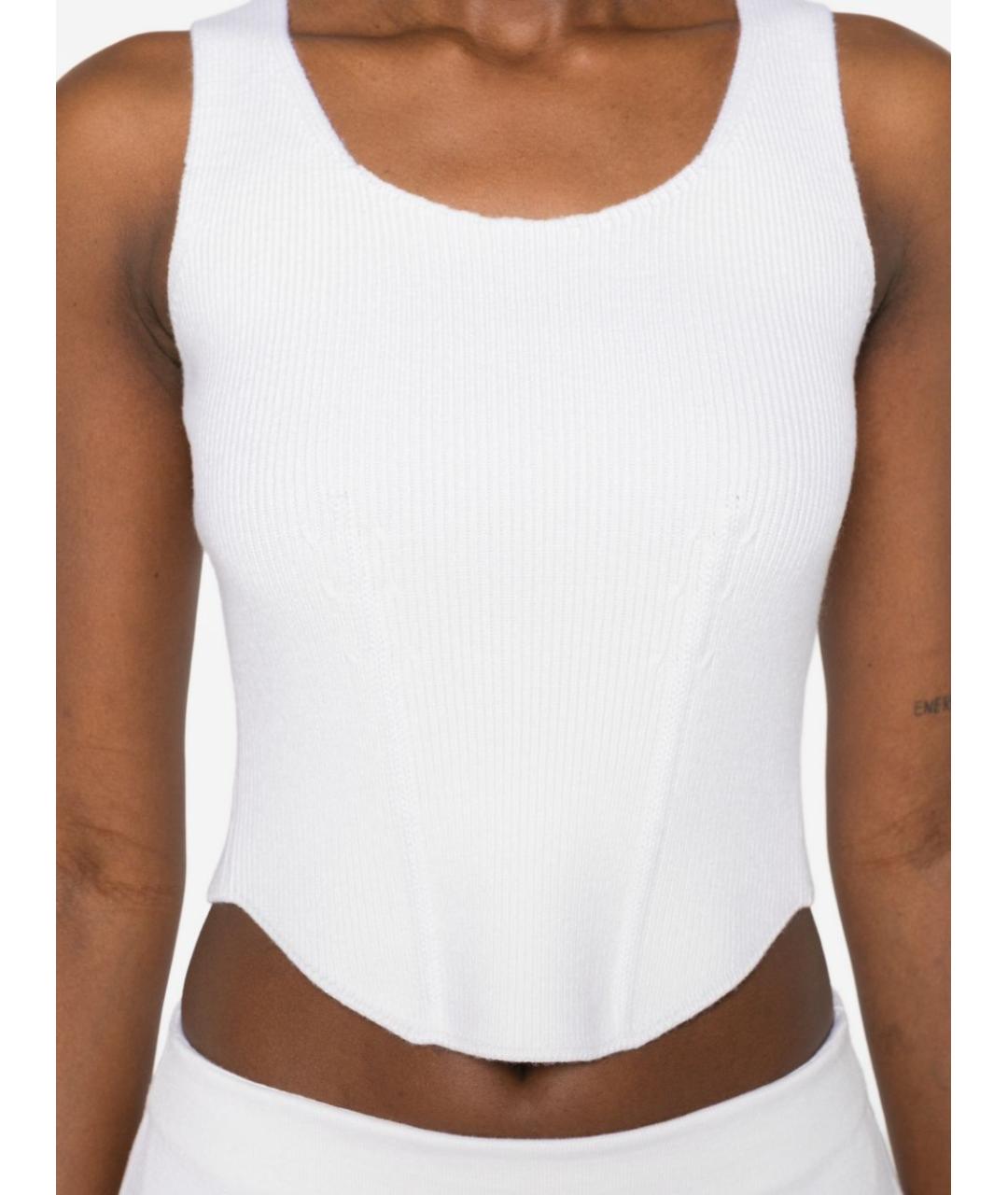 ALAIA Белая шерстяная майка, фото 4