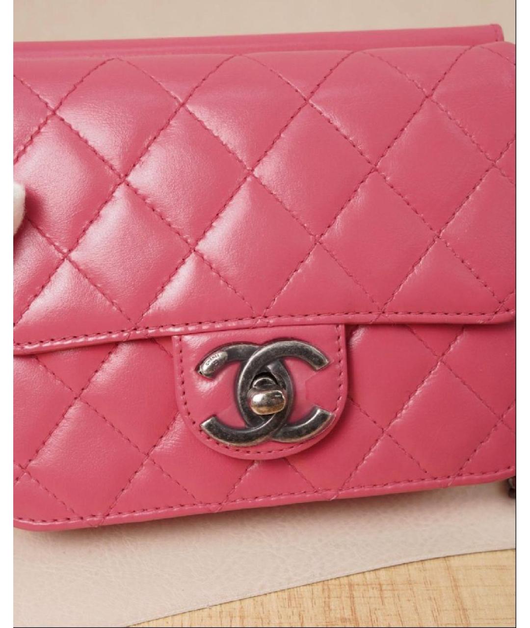 CHANEL Розовая кожаная сумка через плечо, фото 6