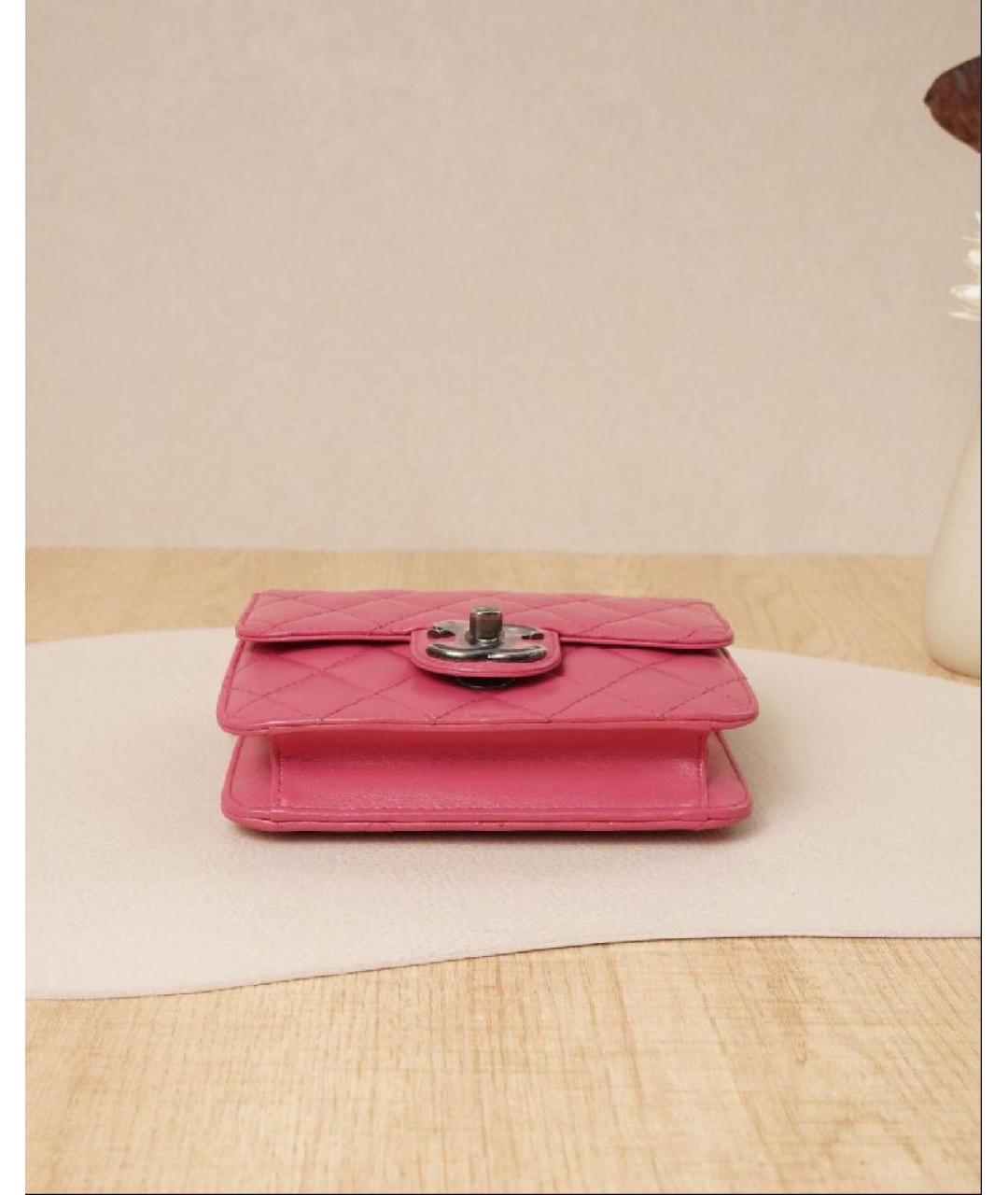 CHANEL Розовая кожаная сумка через плечо, фото 5