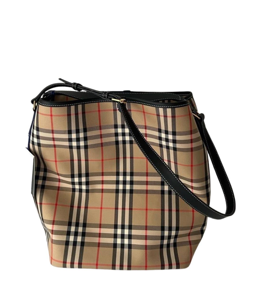 BURBERRY Бежевая кожаная сумка с короткими ручками, фото 1